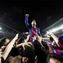 messi festejo con la hinchada