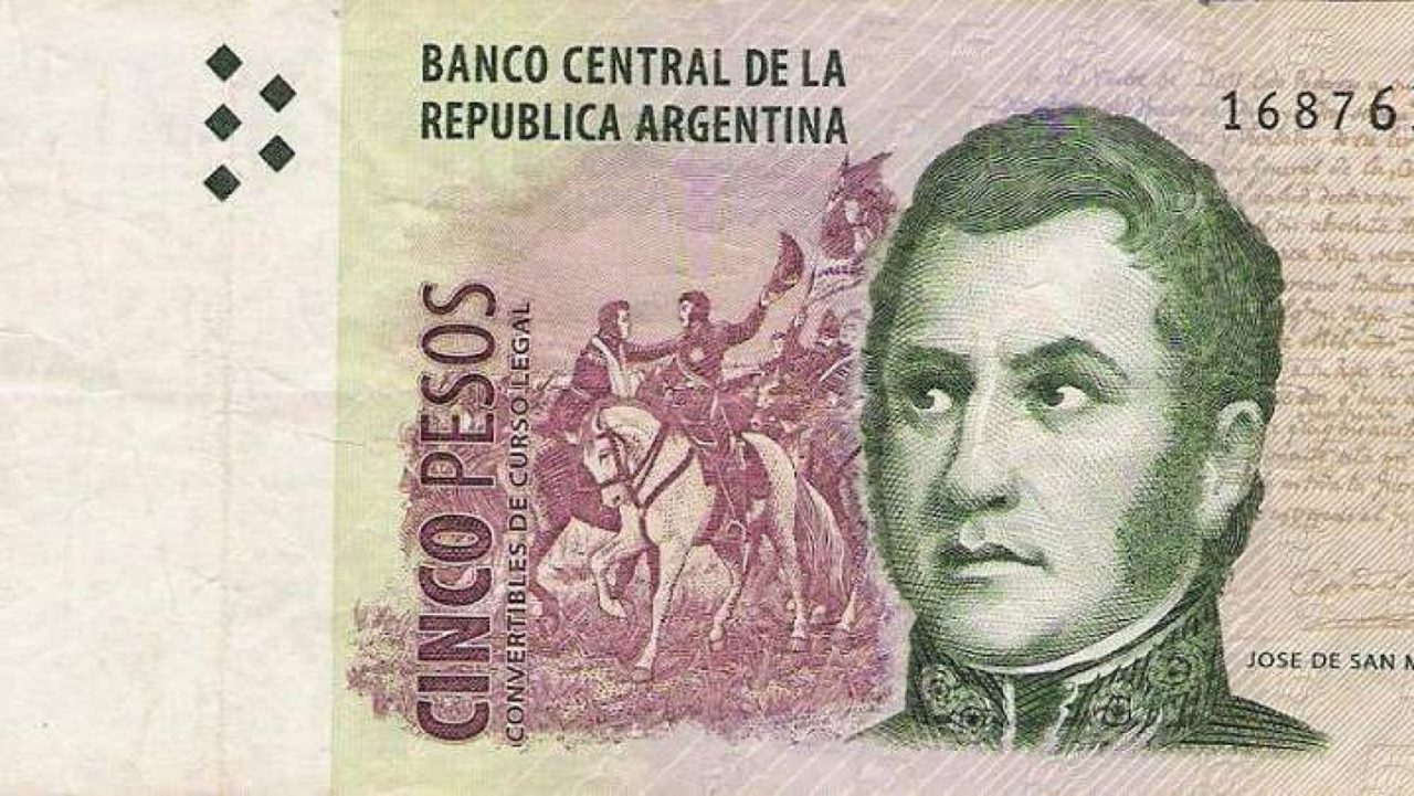 billete de 5 pesos