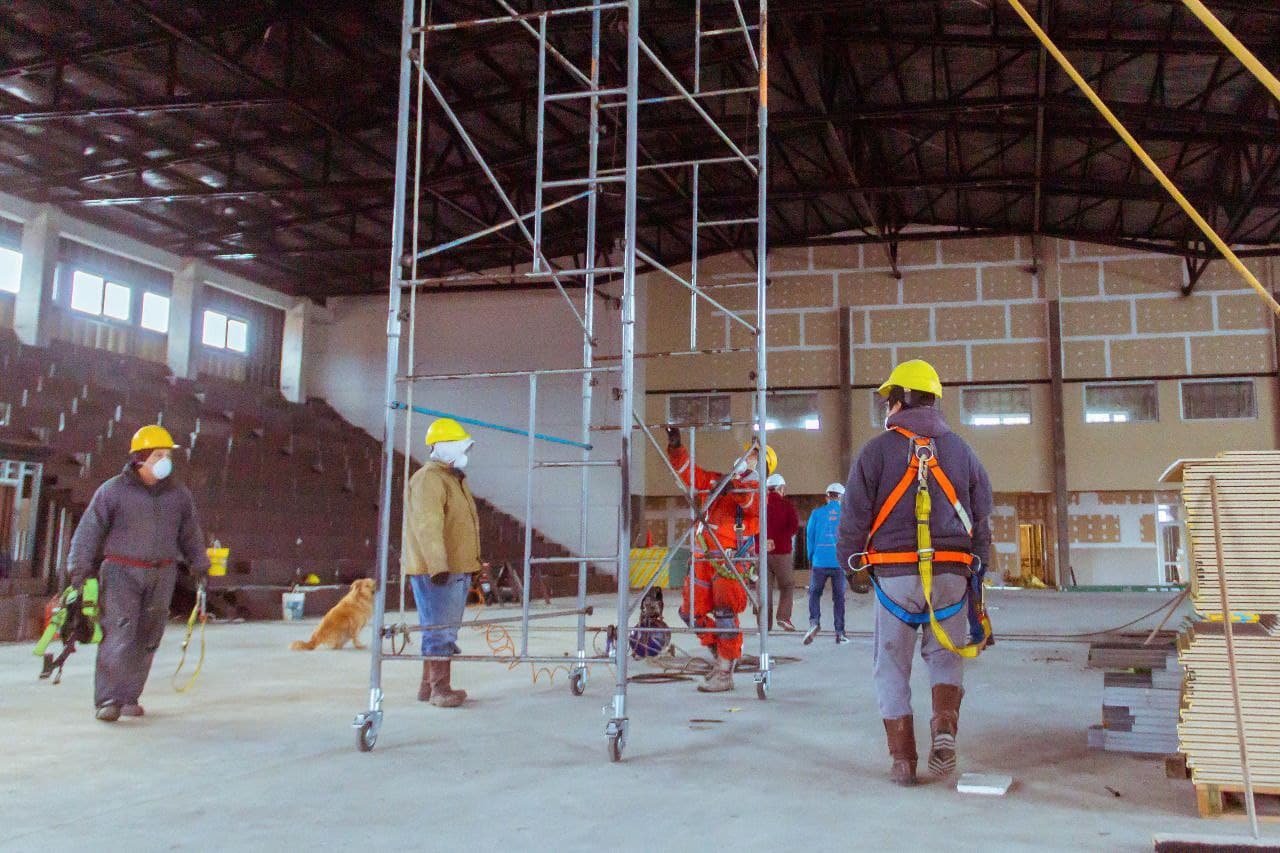 avanza la obra del nuevo gimnasio maria auxiliadora en rio grande