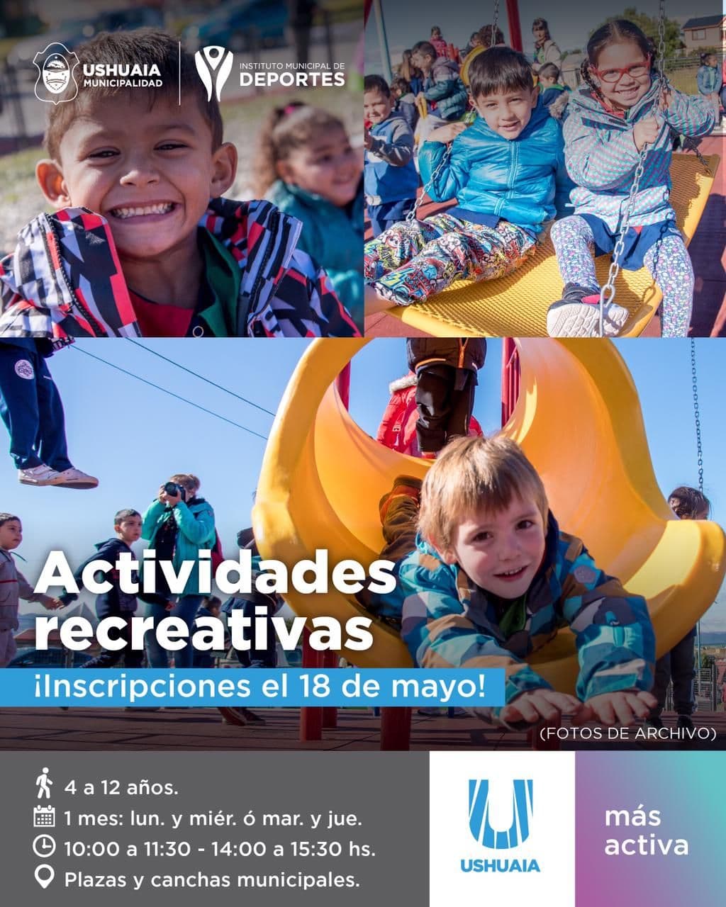 el martes 18 de mayo abren las inscripciones de las actividades recreativas para ninos y ninas del instituto municipal de deportes
