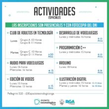 nuevo ciclo de cursos y actividades en el espacio tecnologico
