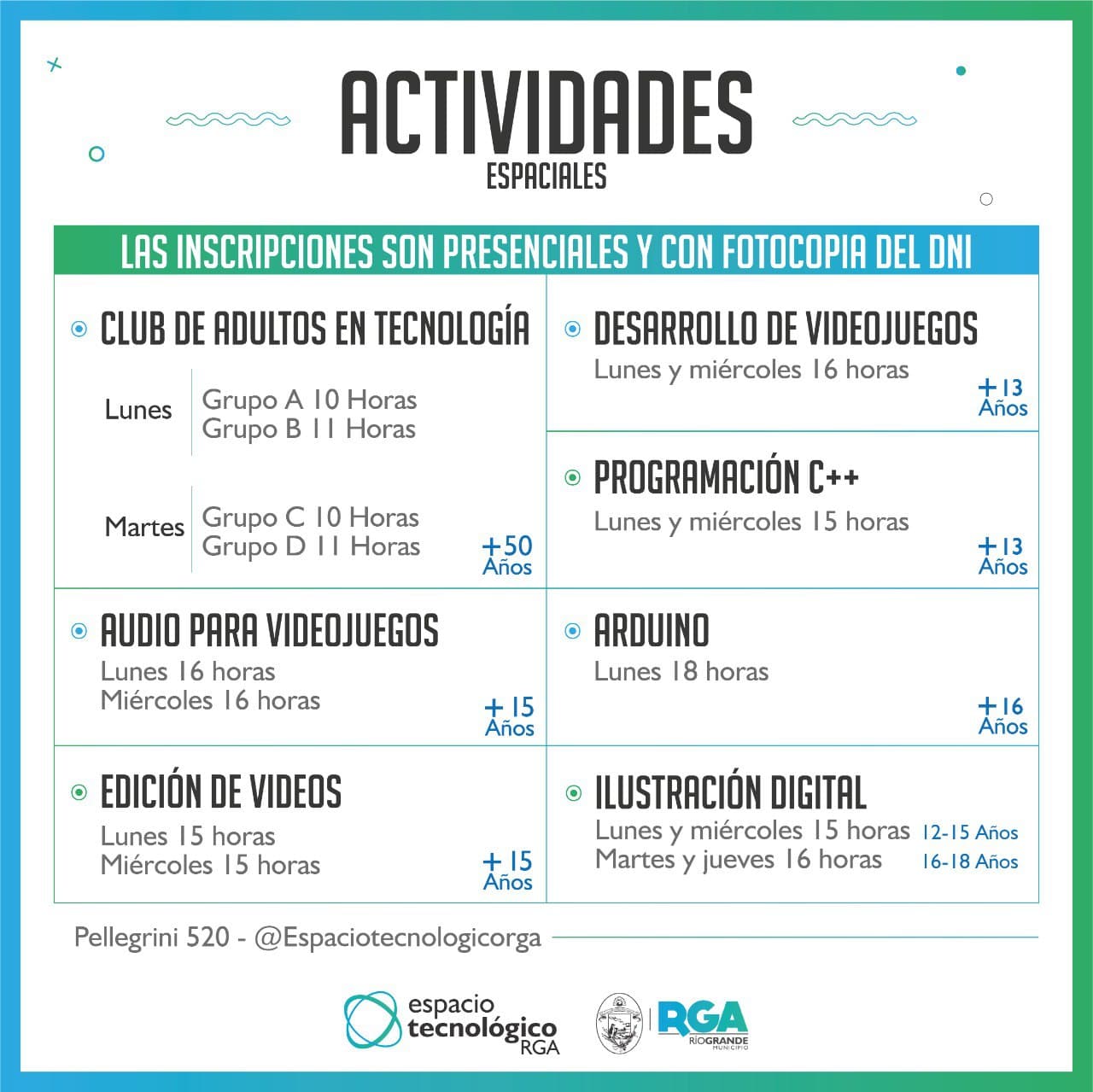 nuevo ciclo de cursos y actividades en el espacio tecnologico