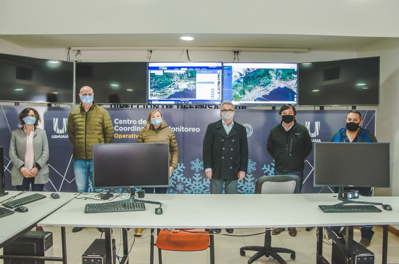 puesta a punto del centro de monitoreo del operativo invierno de la municipalidad de ushuaia