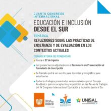 comienza la convocatoria de ponencias e inscripciones para el cuarto congreso internacional educacion e inclusion desde el sur
