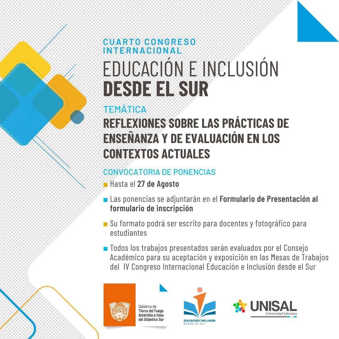 comienza la convocatoria de ponencias e inscripciones para el cuarto congreso internacional educacion e inclusion desde el sur