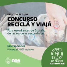 el municipio invita a los secundarios a sumarse al concurso recicla y viaja