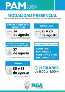 el municipio informa la proxima entrega de modulos alimentarios