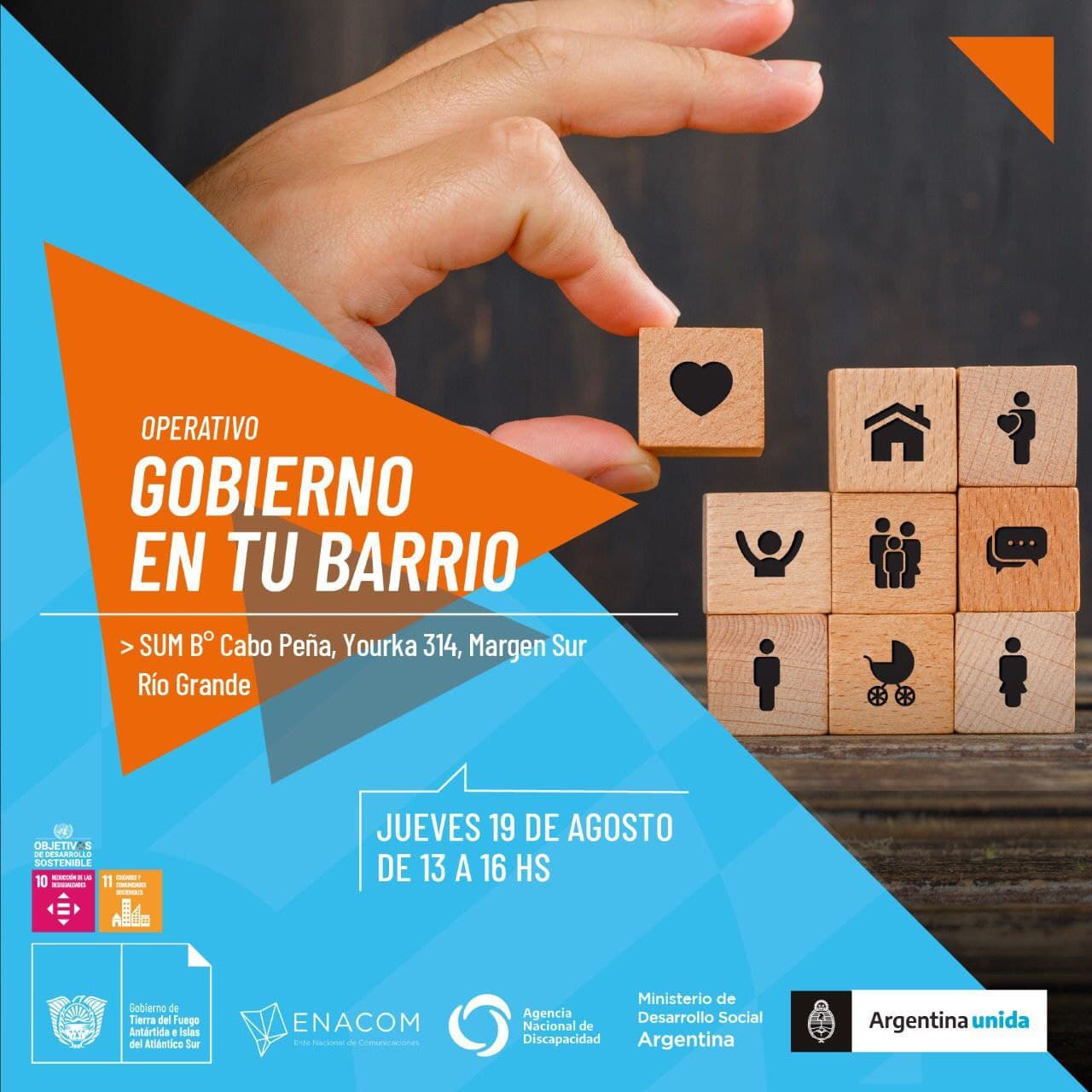 este jueves se realizara un nuevo operativo gobierno en tu barrio en margen sur en rio grande