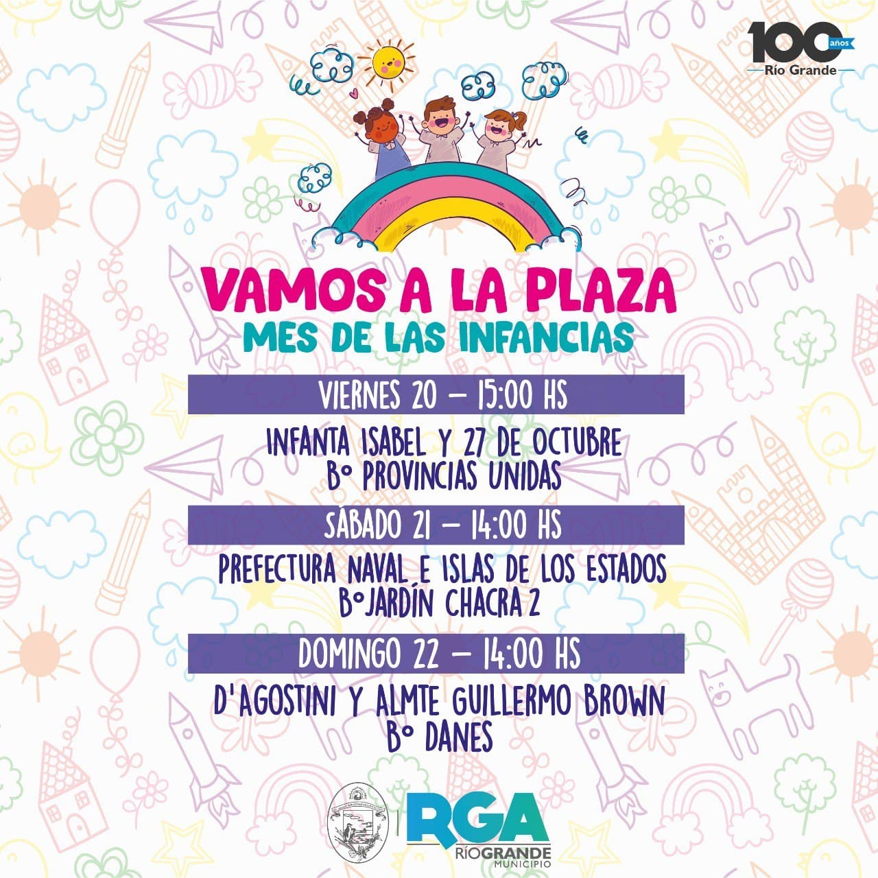 mes de las infancias continuan las jornadas de vamos a la plaza