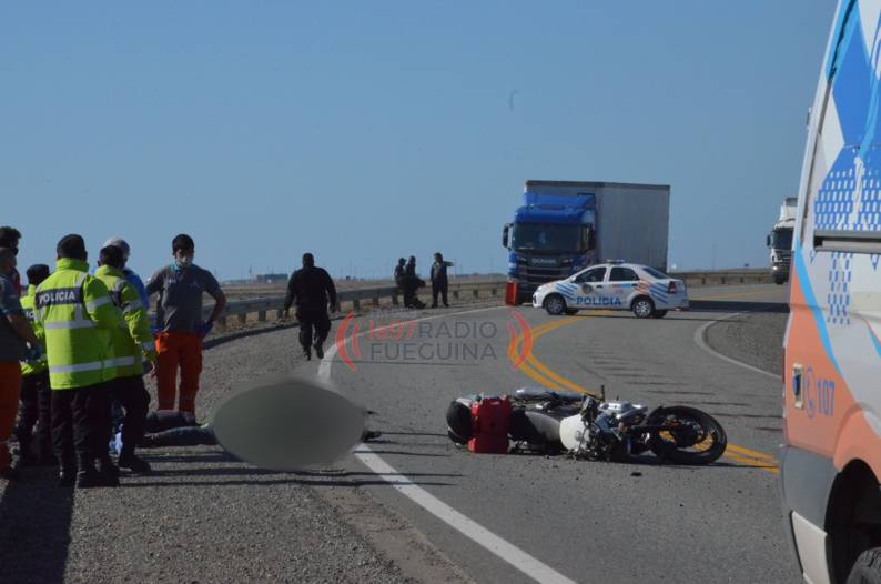 Murió un motociclista accidentado en la ruta 3, en el ingreso a Río Grande