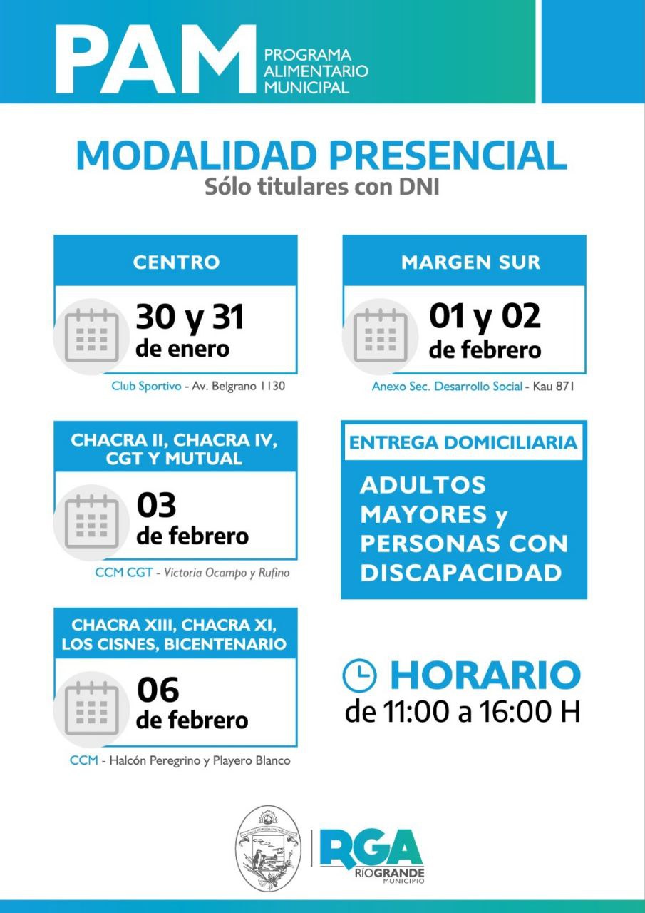 Este lunes comienza la entrega de módulos alimentarios