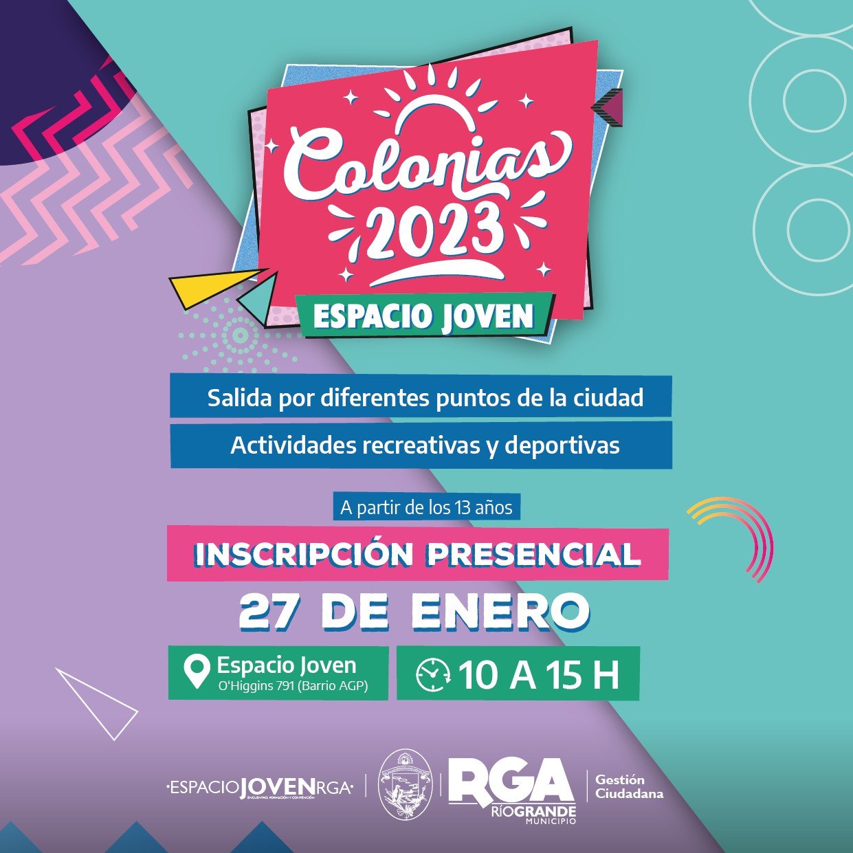 Están abiertas las inscripciones para la segunda etapa de las colonias