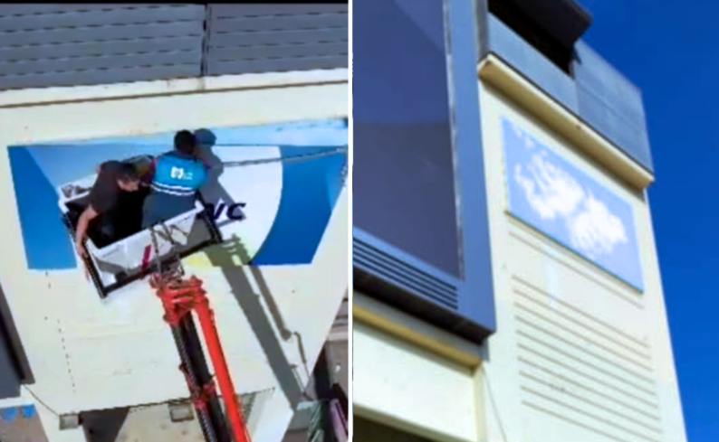  Restablecieron los símbolos referidos a Malvinas en el estadio de Mendoza
