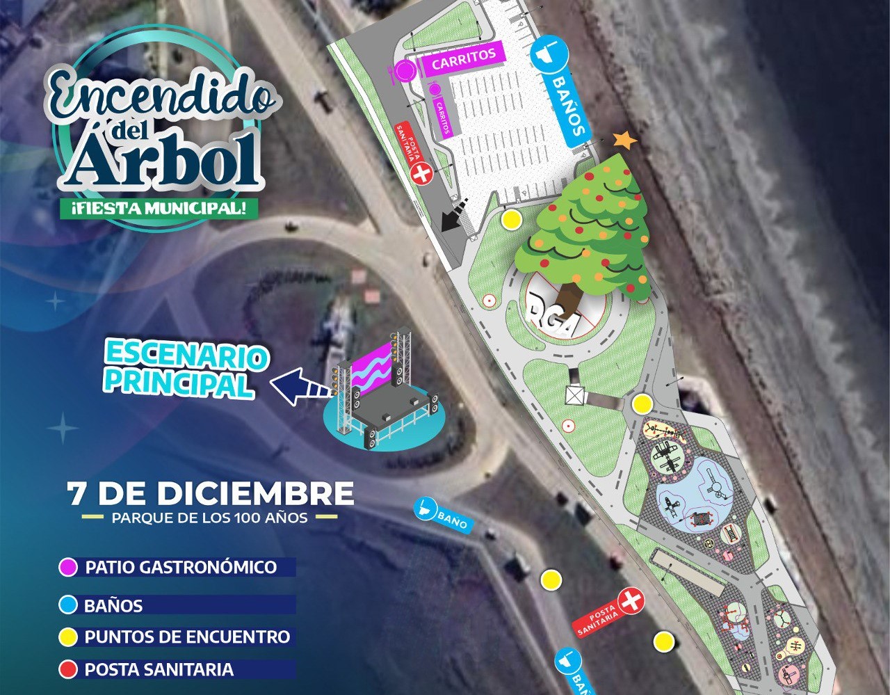 Recuerdan la disposición de los espacios durante el encendido del arbolito