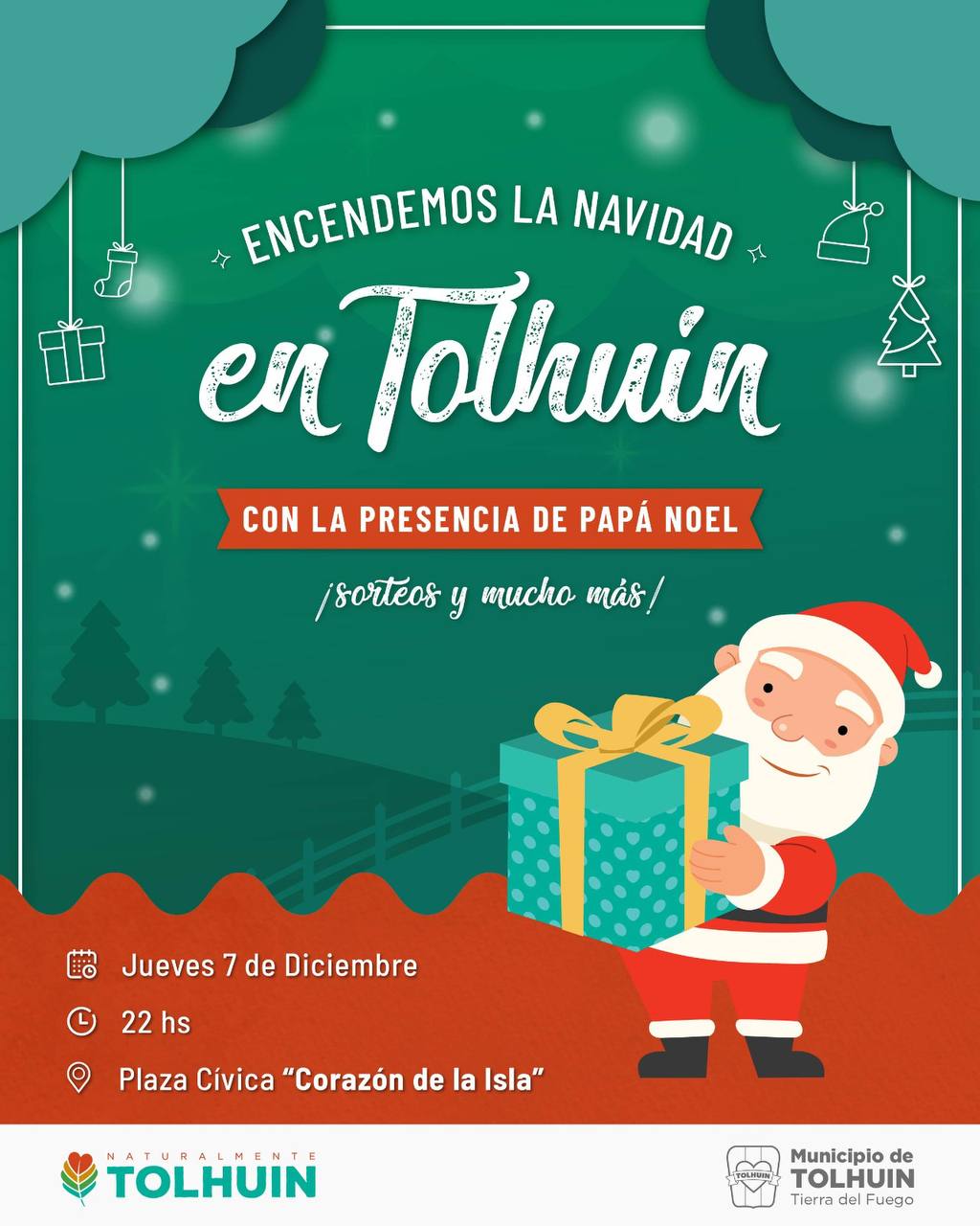 A las 22 horas se prenderá el árbol de navidad de Tolhuin