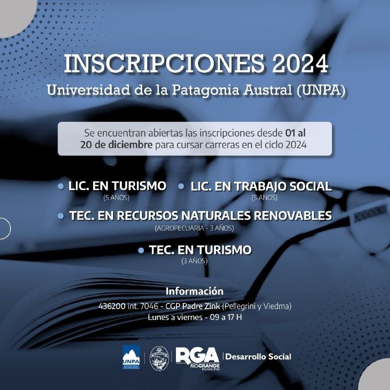 Están abiertas las inscripciones para las carreras de la Universidad de la Patagonia Austral