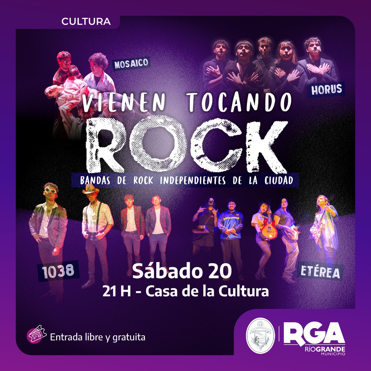 «Vienen tocando rock» se presenta en la Casa de la Cultura