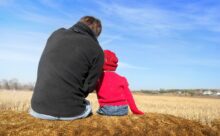dad and son, dad and son outside, straw