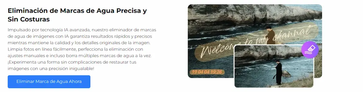 editor de video eliminando marcas de agua en proyecto digital