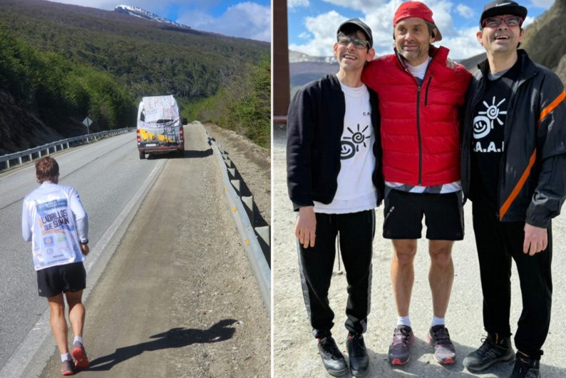 Sciurano cruzó los Andes y pasó el punto más difícil de la ultramaratón solidaria