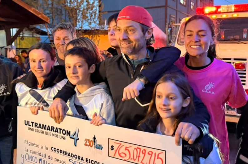 Sciurano completó 230km y recaudó un monto record en beneficio del CAAD