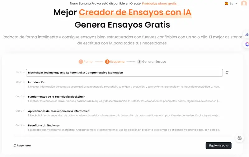 Esquema detallado de un ensayo largo generado por Oreate AI