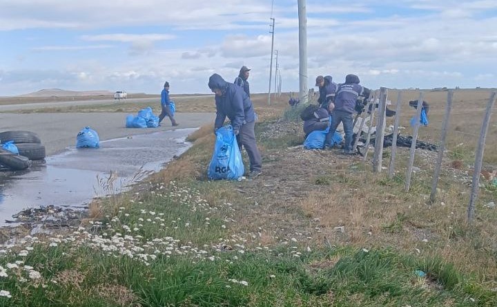 Realizaron un operativo de limpieza en la pista del avión