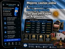 Imagen ilustrativa con celulares, bandera argentina, fichas, ruleta y ranking de casinos online.