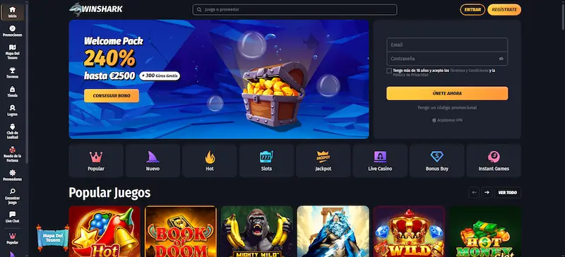 winshark casino bizum captura